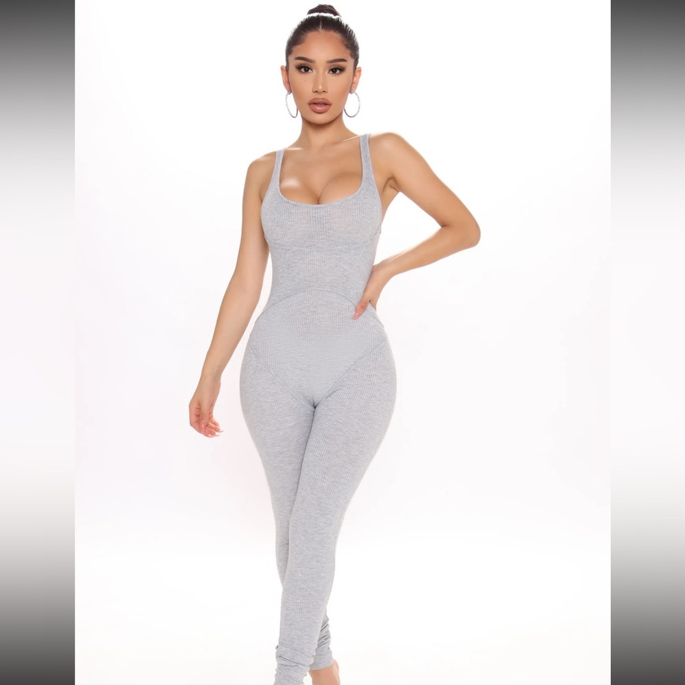 Fashion Nova Sticking Around ribbed Jumpsuit